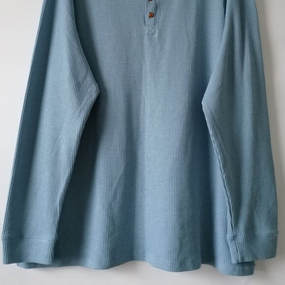 Sail Wind Men's Blue Long Sleeve Long Sleeve Textured Henley T-Shirt Size 2XL - Picture 3 of 7